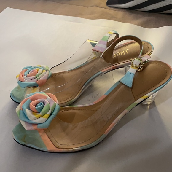 J Renee clear slingback sandals size 6.5 euc - Picture 6 of 6